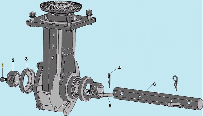 6 РЕДУКТОР - ШЕСТЕРНИ - ВАЛ DC1193E МОТОБЛОК CHAMPION